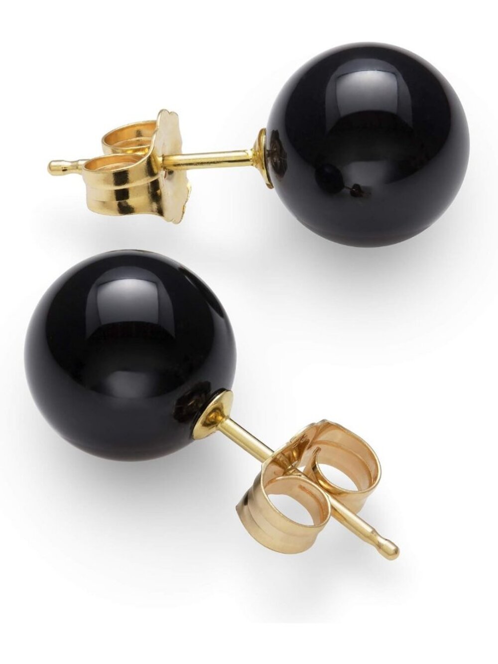 Elegant Round Natural Stud Earrings in 14K Yellow Gold | Timeless Jewelry
